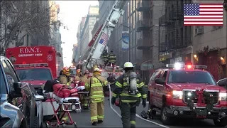 Building fire - FDNY Fire trucks responding and on scene