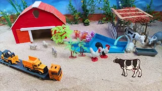 DIY Farm Diorama with house cow, barn | mini pump supply water | farming truck | @farming