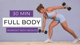 QUICK & SWEATY Full Body Workout with Weights | 30 MIN No Repeat HIIT