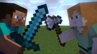 Steve Vs Alex. (Minecraft fight animation)