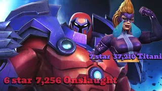 6 star Onslaught is having fun slaughtering 7 star Titania in MCOC