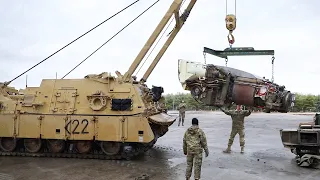 Swapping US M-1 Abrams Monstrously Big Engine