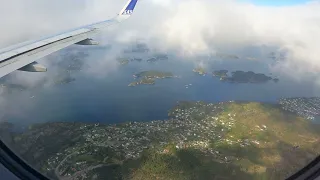 Airplane Landing at Bergen Lufthavn Flesland - Bergen Airport 20. May 2022