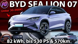 BYD SEA LION 07 - Bis 530 PS, 82 kWh Akku & 570 km Reichweite!