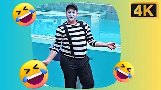 Funny mime Rob 4K - SeaWorld Orlando - SEP 23, 2023