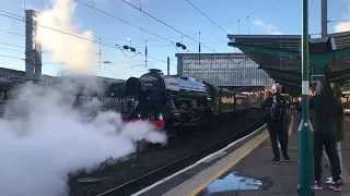 The Flying Scotsman Departs Carlisle with WHEELSLIP! | 24/2/23