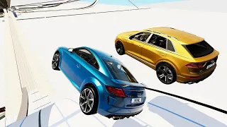 High Ramp Jump #11 Audi Speed Car Crash - BeamNG Drive