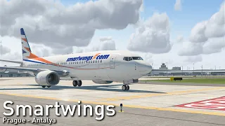 X-Plane 11| Smartwings Boeing 737-800 | Prague - Antalya | TVS5VY | Takeoff