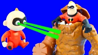 Dash & Jack Jack Rescue Mr. Incredible And Battle Clayface