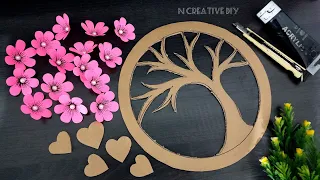 Easy paper craft for home decor | Wall hanging craft | Tree Paper Flower wall decor | Diy room decor
