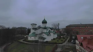 Псков, финский парк, греиячая башня с высоты птичьего полета 23.11.2018