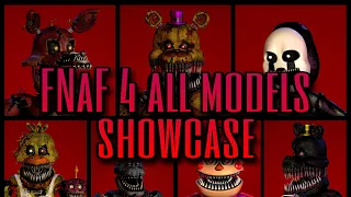 (FNAF 4 C4D) MOST ACCURATE MODELS - ALL ANIMATRONICS SHOWCASE (models by Scott Cawthon)