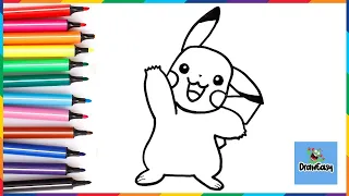 How To Draw Pikachu (with color) ⚡ Drawing and Coloring Pikachu From POKÉMON