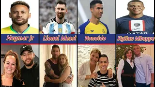 Famous Football Players with their Real Mothers.Footballers with their Mom.#ronaldo #messi #mbappe