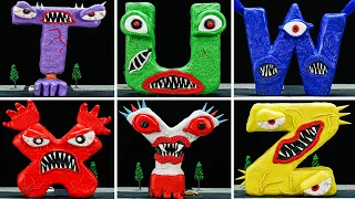 😬😬 Making ALPHABET LORE MONSTER TRANSFORM [T to Z] Sculptures with Clay #4 | Alphabet Lore clay