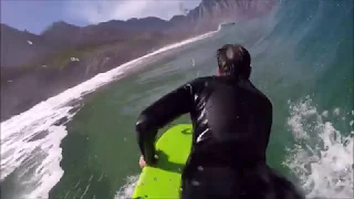 Bodyboarding Caves with Custom Pole mount