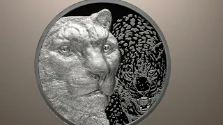 Snow Leopard Silver 2oz Black Proof