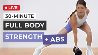 30-Minute Dumbbell Strength + Abs Workout (Full Body)