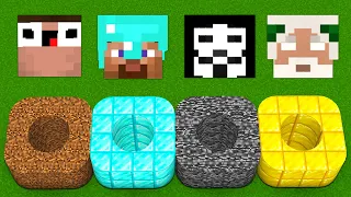 Minecraft : WHAT IS INSIDE CIRCLE HOLES 😱 - NOOB vs PRO vs HACKER vs GOD Challenge / Animation