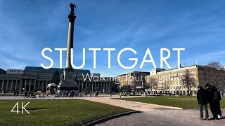 Stuttgart | City Center | Winter | Walking Tour | 4K