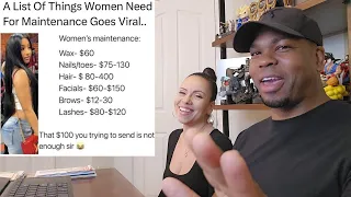 Female Maintenance List "MEN SHOULD PAY FOR" Goes VIRAL - REACTION!