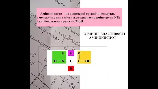 Хімічні властивості амінокислот. Органічні амфотерні сполуки.