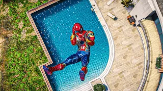 GTA 5 - Water Ragdolls Spiderman (Euphoria Physics) Spider-Man Jumps & Fails