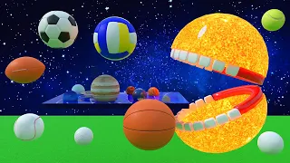 Sport ball with Planets Planet Size comparison and names 3D for Baby for  hungry planet for Kids