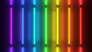 Retro Rainbow Neon Lights Tubes Glow Futuristic Bright Reflections 4K VJ Loop Moving Background