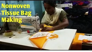 Nonwoven tissue bag making- Tissue bag making for food carrying-Sewing bag making by stich machine