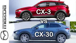 Mazda CX-30 vs Mazda CX-3, CX-3 vs CX-30 - visual compare