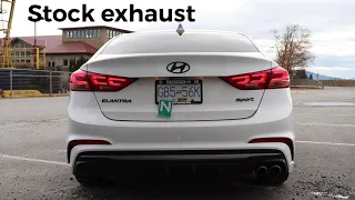Elantra Sport with different exhaust set-ups.