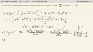 Trygonometria - stosowanie podstawowych wzorów