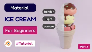 Adding material to ice cream for beginners in blender | Part 3| @sepidraw #blender #blenderbeginner