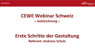 CEWE FOTOBUCH Webinar Teil 1 - Erste Schritte der Gestaltung 2017