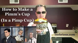 Pimm's Cup in a Pimp Cup from Archer - How to Make a Pimm's Cup - Inebrious