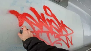 Winter graffiti bombing. Tagging, throwups, pieces and lifestyle with Rebel813. 4K 2024