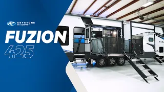 Unveiling the Brand New 2024 Keystone Fuzion 425 - A Triple Axle Side Patio Marvel!