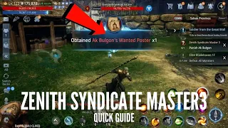 MIR4 - ZENITH SYNDICATE MASTER 3 (Quick Guide)