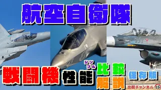 【航空自衛隊】 戦闘機 [F15,F2,F35] 3機種 性能戦力 比較