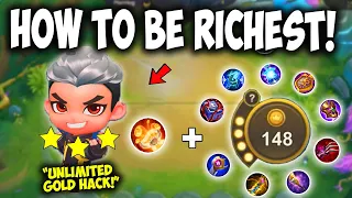 HOW TO BE THE RICHEST PLAYER IN NEW UPDATE 2024!! NEW RECORD 148 GOLD UNLI GOLD HACK MUST WATCH!!