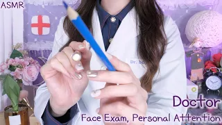 ASMR 의사의 얼굴 촉각 검사(얼굴에 닿는 도구 맞히기) | 시각적 팅글,퍼프,후시녹음 | Doctor's Face Exam, Personal Attention(Eng sub)