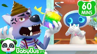 🐼 Músicas Infantis | Lobo e Suquinho Colorido🍹 |  Lobo Desenho | Aprender Cores | BabyBus Português