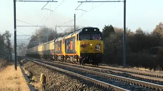 50007+50049. Mega Struggle & Thrash up Lickey Incline. The Christmas White Rose Express.