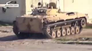 Снял свою смерть на видео.  Сирийский БМП 2 расстреливает оператора ИГИЛ
