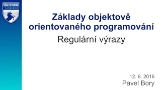 Regulární výrazy - Základy objektově orientovaného programování