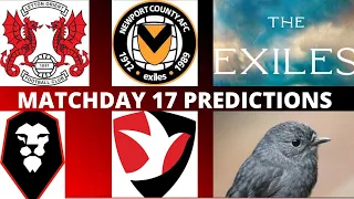 2020/21 Sky bet League 2 Matchday 17 predictions
