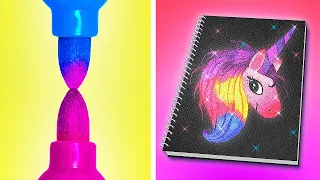 AWESOME ART HACKS & SCHOOL DIY IDEAS || First to Finish Art School Wins by 123 GO! LIVE