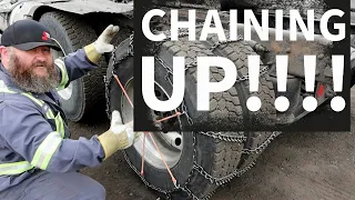 How To Chain Up A Semi Truck, Tractor Unit, 18 Wheeler, Big Rig!