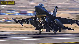 US Air Force F-16 Fighting Falcon Fighter Jet Takes Off!